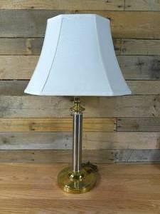 lot 106 image: 30 Gold & Silver Styled Table Lamp w Fluted Shade
