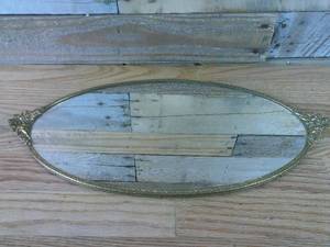 lot 136 image: Vanity Mirror Tray w Cherub accents