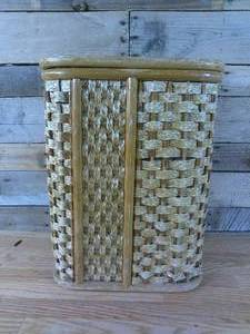 lot 153 image: Jute and Bamboo Waste Basket- 19 12 x 15 x 10 12