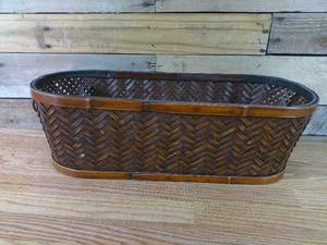 lot 162 image: Oval Wicker Basket- 21 12 x 9 x 6 34