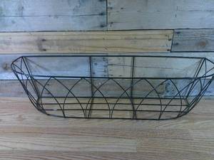 lot 172 image: Black Wire Hanging Flower Basket-29 x 8 x 8