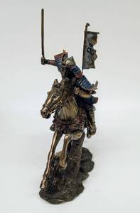 lot 5 image: Vintage Bronzed Resin Samurai Statuette with Display Case
