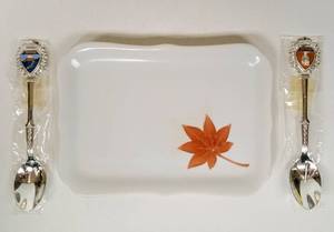 lot 43 image: Vintage Collection of Ceramic  Porcelain Bowl, Saucer and Tray with Two Spoons