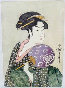 lot 29 image: Vintage Framed Geisha Print by KITAGAWA UTAMARO