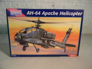 NEW IN BOX - MONOGRAM AH-64 APACHE HELICOPTER 148 SCALE MODEL KIT #5443 - GREAT PIECE - SEE PICTURES