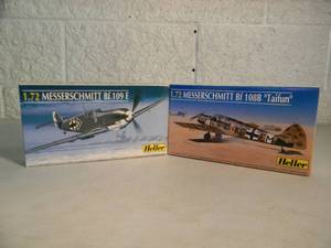 NEW IN BOX - HELLER 172 SCALE MODEL KITS MESSERSCHMITT Bf 109 E #80234 & MESSERSCHMITT Bf 108B TAIFUN #80231 - GREAT PIECES - SEE PICTURES