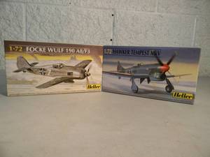 NEW IN BOX - HELLER 172 SCALE MODEL KITS HAWKER TEMPEST MKV #80274 & FOCKE WULF 190 A8F3 #80235 - GREAT PIECES - SEE PICTURES