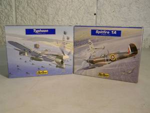 NEW SEALED IN BOX - HELLER 172 SCALE MODEL KITS TYPHOON #79727 & SPITFIRE 1A #79761 - GREAT PIECES - SEE PICTURES