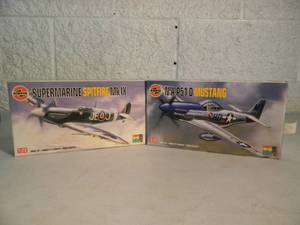 NEW SEALED IN BOX - AIRFIX 172 SCALE MODEL KIT SUPERMARINE SPITFIRE MK IX #02081 & N.A. P51 D MUSTANG #02089 - GREAT PIECES - SEE PICTURES