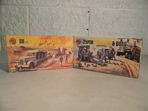 NEW SEALED IN BOX - AIRFIX 172 SCALE MODEL KIT 88MM GUN & TRACTOR #02303 & 25 PDR FIELD GUN & QUAD #01305 - GREAT PIECES - SEE PICTURES