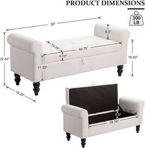 Googic 50 Storage End of Bed Bench