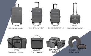 Travelers Club Riddock 14 Piece Luggage and Travel Accessories