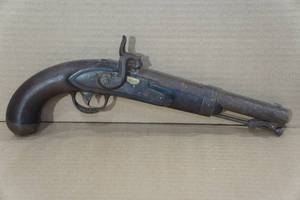 lot 2C image: US R Johnson 1838 Black Powder Percussion Cap Pistol - .54 Caliber