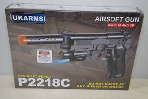 lot 34 image: UKArms P2218C Spring Powered Airsoft Gun with Laser