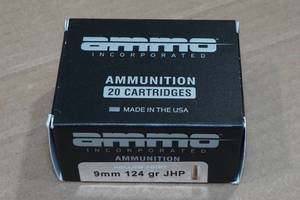 lot 113 image: 20 Ammo Inc 9mm 124 Gr JHP Ammo