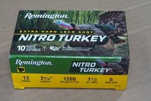 lot 134 image: 10 Remington Nitro Turkey 12 Gauge 2-34 5 Shot Shotshells