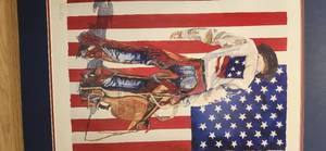 lot 16 image: Patriotic Cowboy 11550 LARGE Print