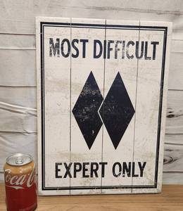 lot 79 image: MOST DIFFICULT EXPERT ONLY Wood Sign