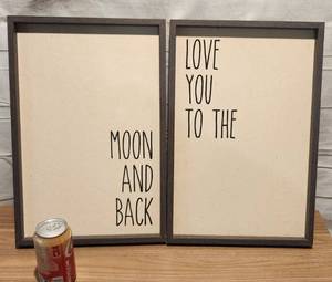 lot 69 image: Love You to the Moon 2 Pieces New Decor Pictures