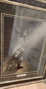 lot 56 image: Beautiful Picture Not Alone Professionally framed & NRA metal sign