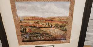 lot 80 image: Multi Layered Art Deco Picture of Harvest Professionally framed