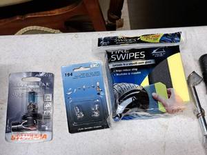 lot 24 image: Sylvania Automotive Replacement Headlamp Bulb, Replacement Bulbs and Tire Swipes