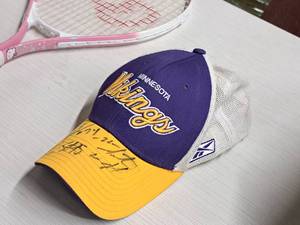 lot 44 image: Signed Minnesota Vikings Ball Cap