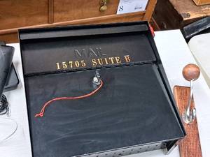 lot 55 image: Wall Mount Metal Locking Mailbox with Key