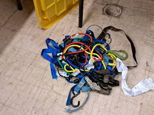 lot 57 image: Lot of  Assorted Bungee Cords and Ratchet Straps