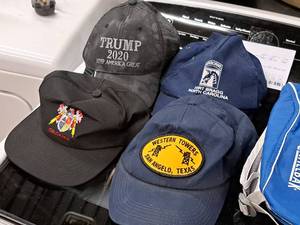 lot 80 image: Lot of (4) Assorted Hats - Trump 2020 Keep America Great, Fort Bragg North Carolina, Western Towers, Crusader