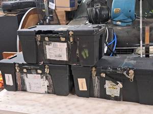 lot 88 image: Lot of (3) Plastic Storage Boxes 16x32x14