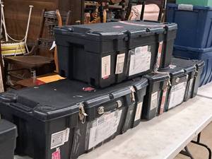 lot 89 image: Lot of (3) Plastic Storage Boxes 16x32x14
