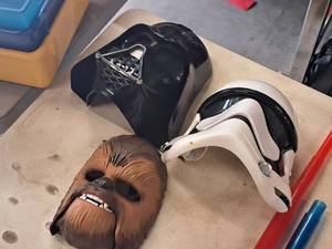 lot 191 image: Lot of (3) Star Wars Masks - Chewbacca, Darth Vader, Storm Trooper
