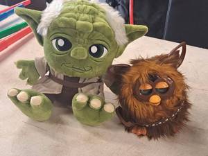 lot 193 image: Lot of (2) Plush Toys - Yoda, Chewy Firbie
