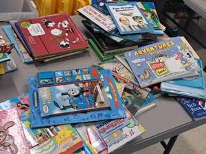 lot 205 image: Lot of  Assorted Childrens Books - Adventures In Cartooning, The Wright Brothers, Sticker Dressing Heroes, Nugget & Fang, A Charlie Brown Christman and many more