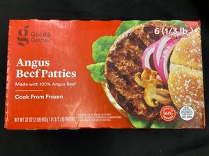 lot 40 image: J - Good & Gather Angus Beef Patties 6-Pack (Frozen)