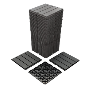 lot 309 image: 36 sq. ft Plastic Interlocking Deck Tiles, 36 Pack,12x12 Waterproof Outdoor Flooring