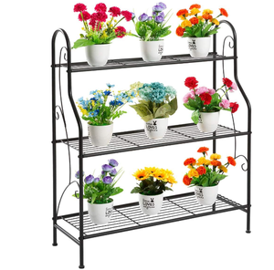 lot 319 image: DOEWORKS 3 Tier Metal Plant Stand, Plant Display Rack