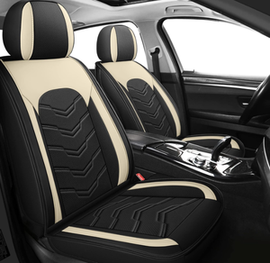 lot 326 image: AOOG Leather Car Seat Covers 5 PCS Full Set, Breathable Faux Leatherette Automotive Seat Covers
