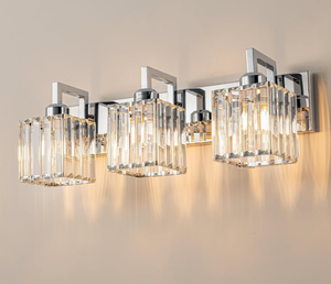 lot 405 image: FDPBY Modern Crystal Bathroom Vanity Light 3-Lights Chrome