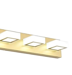 lot 412 image: Ralbay LED Modern Dimmable Gold Vanity Lights Fixtures 3 Lights