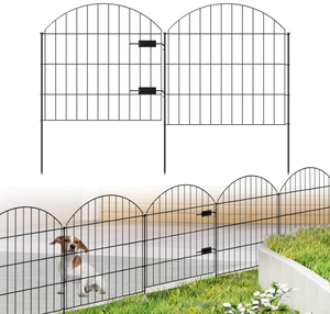 lot 416 image: FOREHOGAR Metal Garden Fence with Gate 28in (H) x 11.7ft (L), 1 Gate  4 Panels