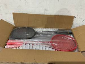 lot 323 image: Jenaai Badminton Rackets Set, 5 Black Rackets, 5 Red Rackets, 26 Shuttlecocks
