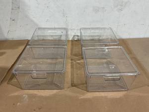 lot 156 image: LOT OF 4 12x12 Acrylic Storage Bins