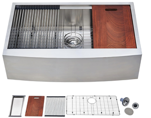 lot 13 image: IKEBANA Farmhouse Sink,Stainless Steel Single Bowl Apron Front Farmhouse Sink
