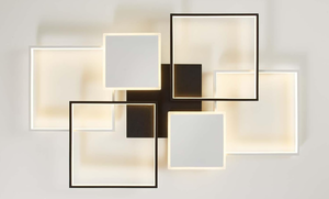 lot 32 image: Chaotack 102W BlackWhite Modern LED Ceiling Lamps for Kitchen Living Room Bedroom