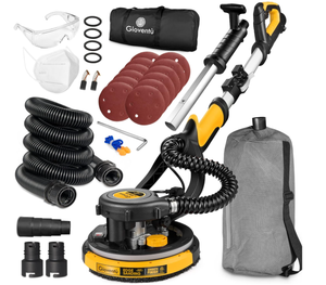 lot 33 image: Electric Drywall Sander with Vacuum, 6.5-amp, Auto Dust Absorption, 7 Variable Speed 900-1800RPM