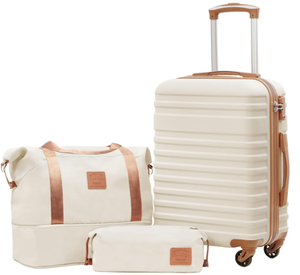 lot 52 image: Coolife Suitcase Set 3 Piece Carry On Hardside Luggage with TSA Lock Spinner Wheels