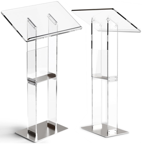 lot 58 image: Ultra Clear Acrylic Pulpit Podium Stand  Modern Portable Pulpits for Churches Pastors Modern School Classroom Lecterns