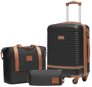 lot 63 image: Coolife Suitcase Set 3 Piece Luggage Set Carry On Travel Luggage TSA Lock Spinner Wheels